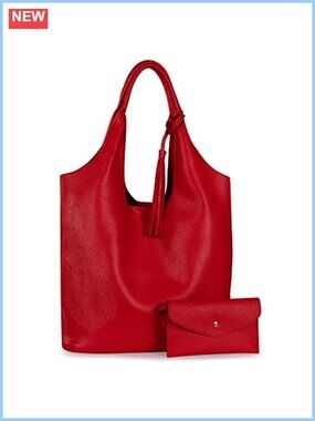 Large Slouchy Hobo Shoulder Bag Vegan Leather Tassel Top Handle Handbag